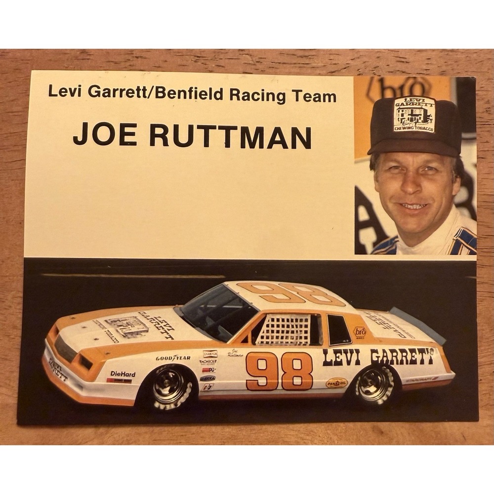 Vintage Joe Ruttman Levi Garrett/ Benfield Racing Team Chevy NASCAR Postcard